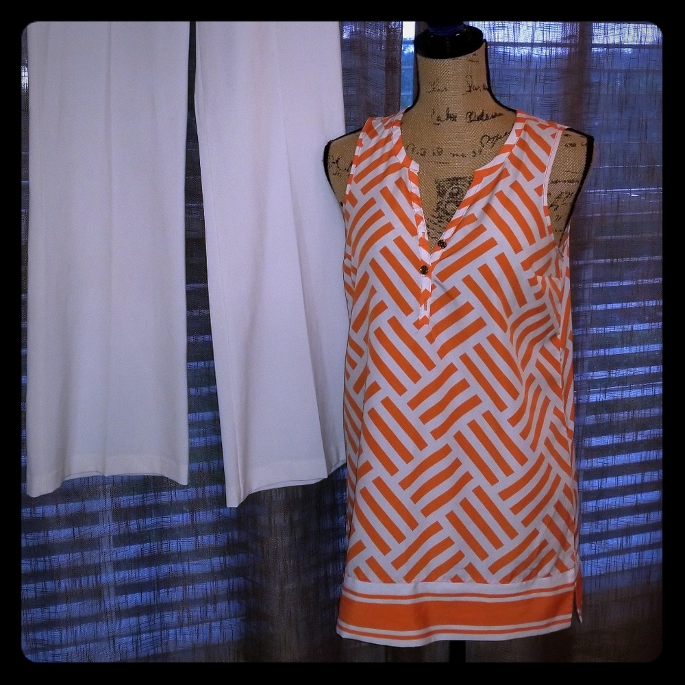 Orange and white tank